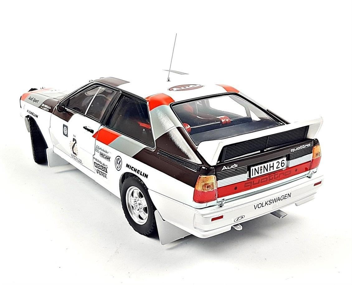Sunstar 4250 1/18 Ölçek,  Audi Quattro A2, H.Mikkola/A.Hertz Winner Rally Argentina 1983, Sergilemeye Hazır Metal Araba Modeli