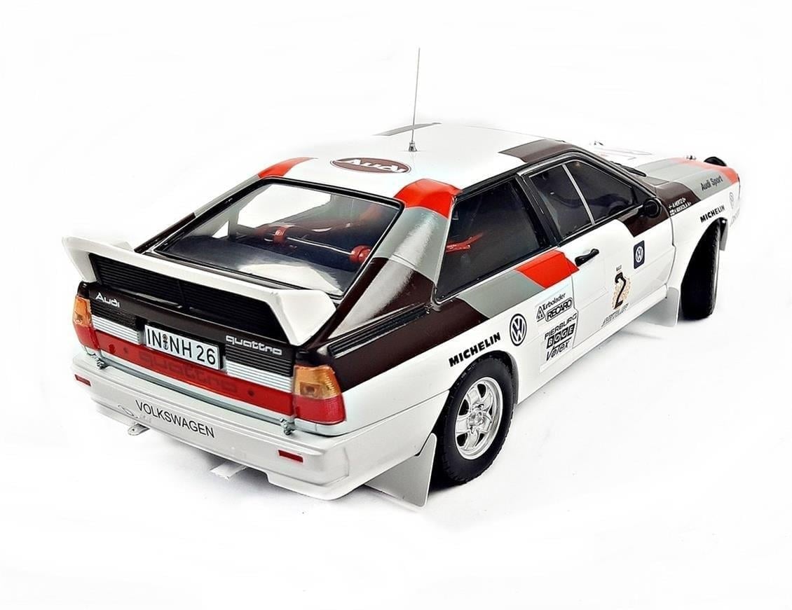 Sunstar 4250 1/18 Ölçek,  Audi Quattro A2, H.Mikkola/A.Hertz Winner Rally Argentina 1983, Sergilemeye Hazır Metal Araba Modeli