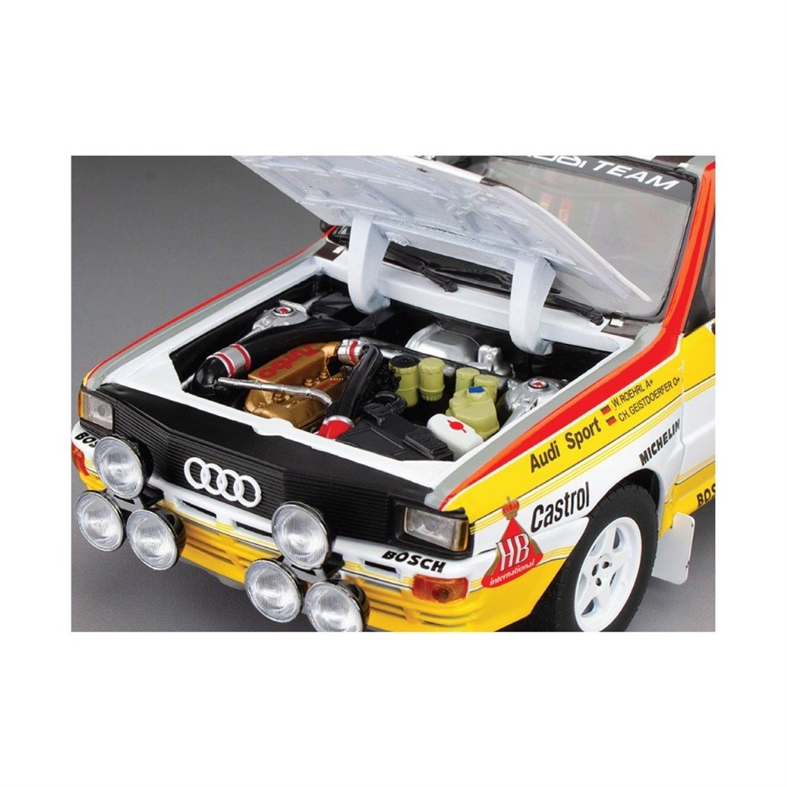 Sunstar 4258 1/18 Ölçek, Audi Quattro A2 - #1 W.Röhrl/C.Geistdörfer - Winner Rallye Monte-Carlo 1984, Sergilemeye Hazır Metal A