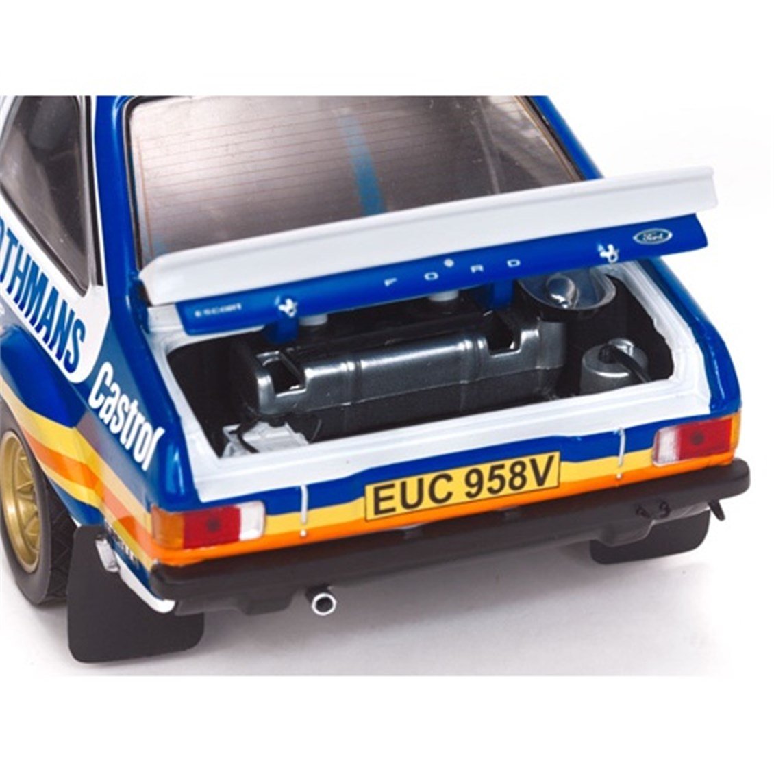 Sunstar 4497 1/18 Ölçek, Ford Escort RS1800  #19 T.Mäkinen/M.Holmes-RAC Rally 1980, Sergilemeye Hazır Metal Araba Modeli