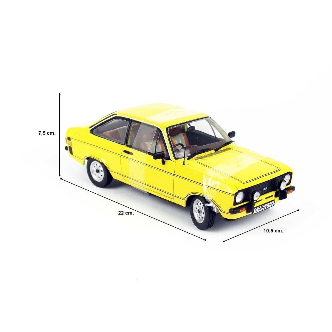 Sunstar 4620 1/18 Ölçek, 1975 Ford Escort MKII Sport, Sarı, Sergilemeye Hazır Metal Ralli Araba Modeli