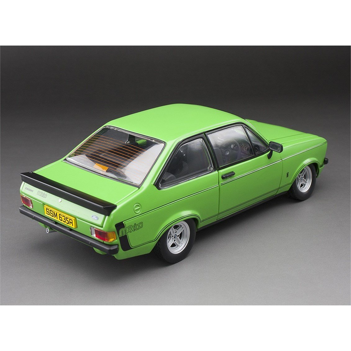 Sunstar 4635 1/18 Ölçek, 1976 Ford Escort MKII RS Mexico-Yeşil (RHD),, Sergilemeye Hazır Metal Araba Modeli