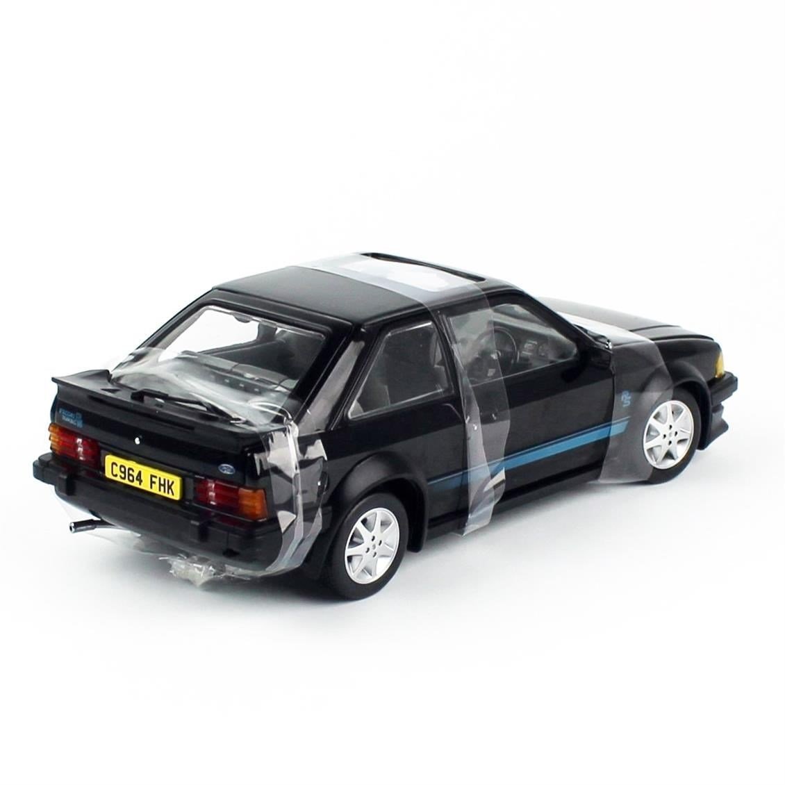 Sunstar 4964 1/18 Ölçek, 1984 Ford Escort RS Turbo, Siyah, Sergilemeye Hazır Metal Araba Modeli