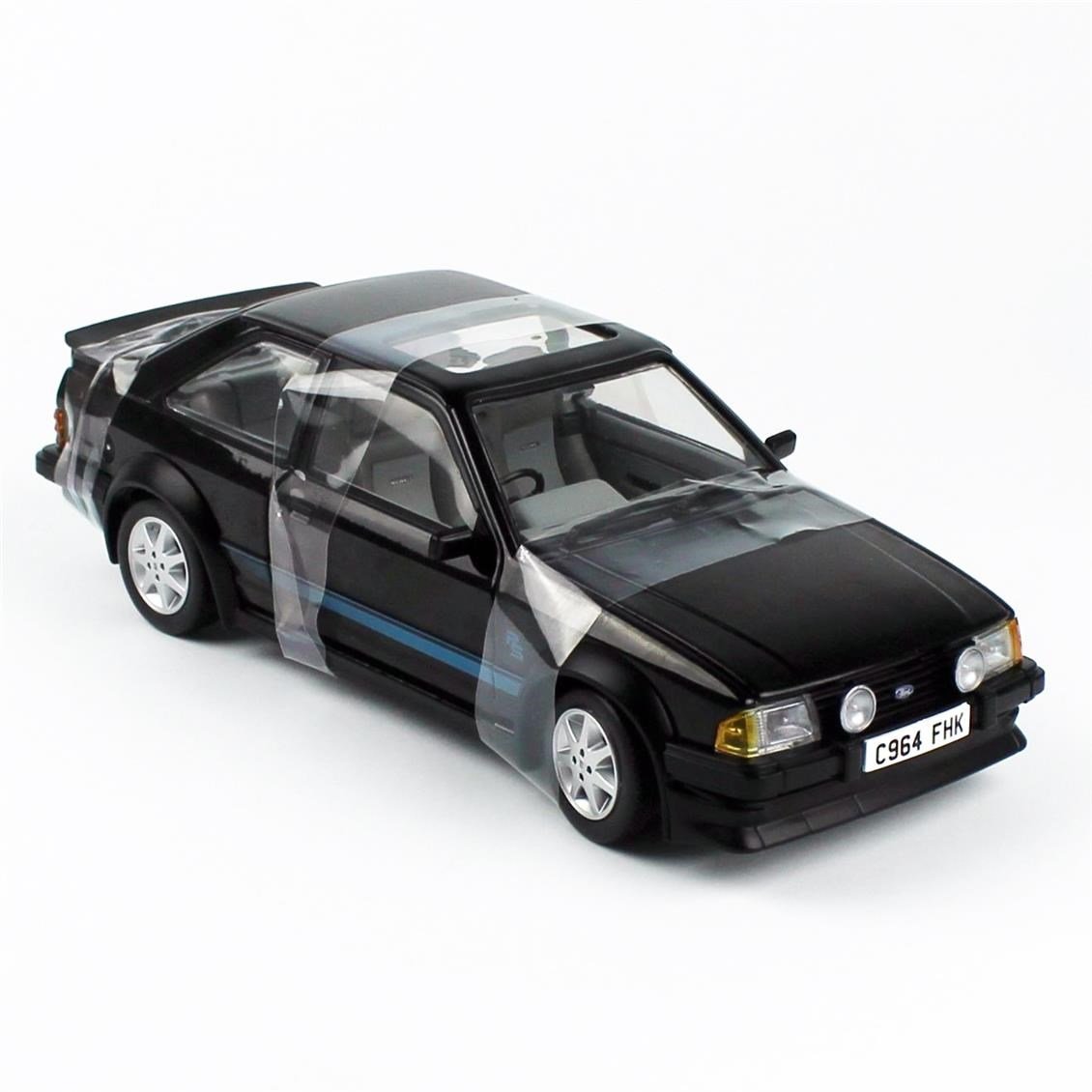 Sunstar 4964 1/18 Ölçek, 1984 Ford Escort RS Turbo, Siyah, Sergilemeye Hazır Metal Araba Modeli