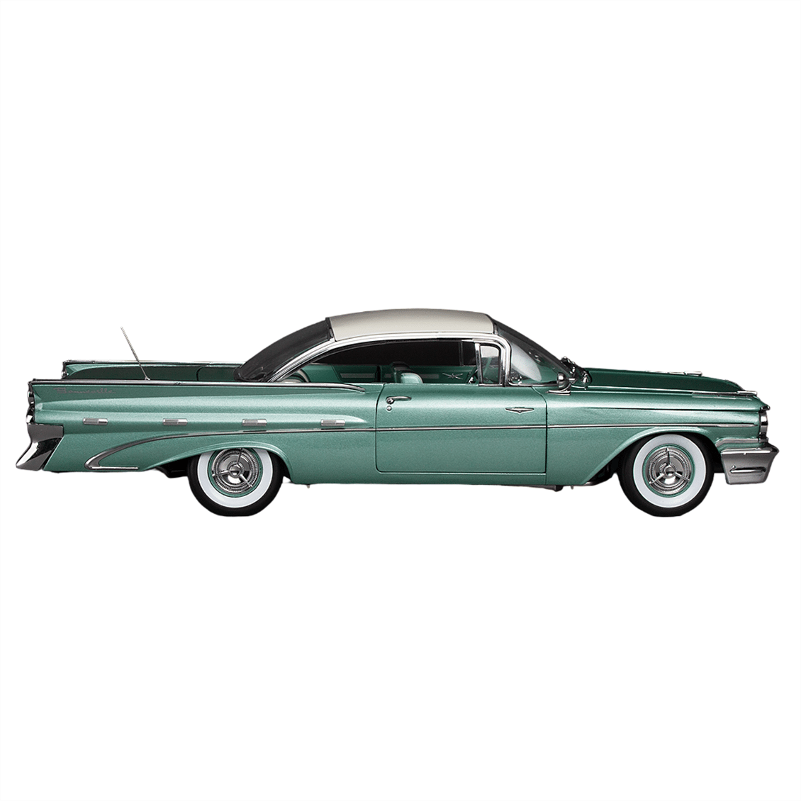 Sunstar 5176 1/18 Ölçek, 1959 Pontiac Bonneville Hardtop, Jade Yeşili, Sergilemeye Hazır Metal Araba Modeli