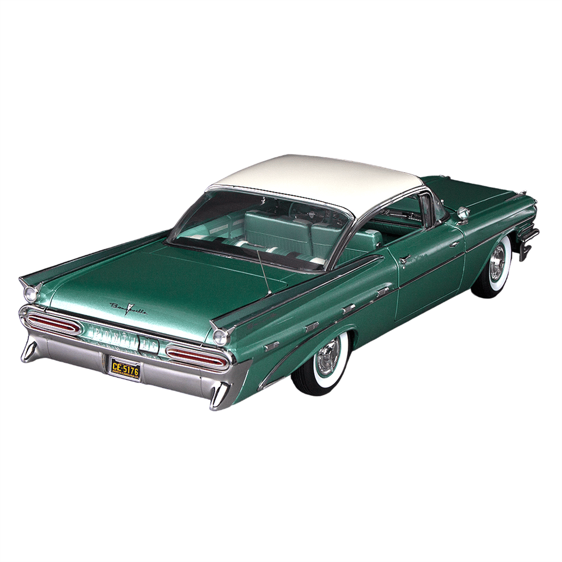 Sunstar 5176 1/18 Ölçek, 1959 Pontiac Bonneville Hardtop, Jade Yeşili, Sergilemeye Hazır Metal Araba Modeli