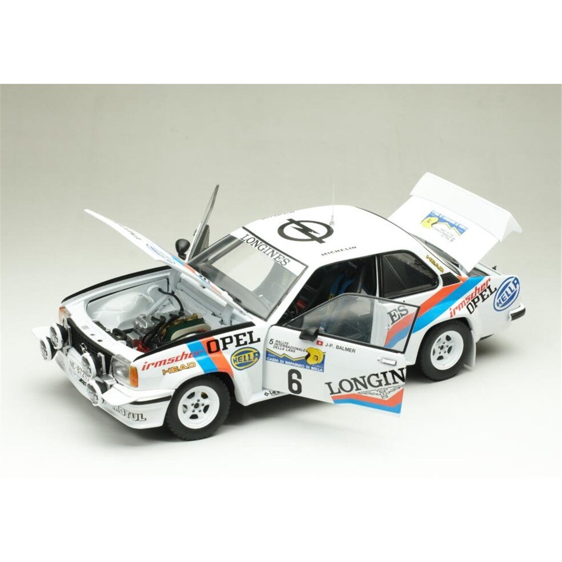 Sunstar 5377 1/18 Ölçek, Opel Ascona 400 #6 Balmer Jean - Pierre / Cavalli Fabio-Rally 1982, Sergilemeye Hazır Metal Araba Mode