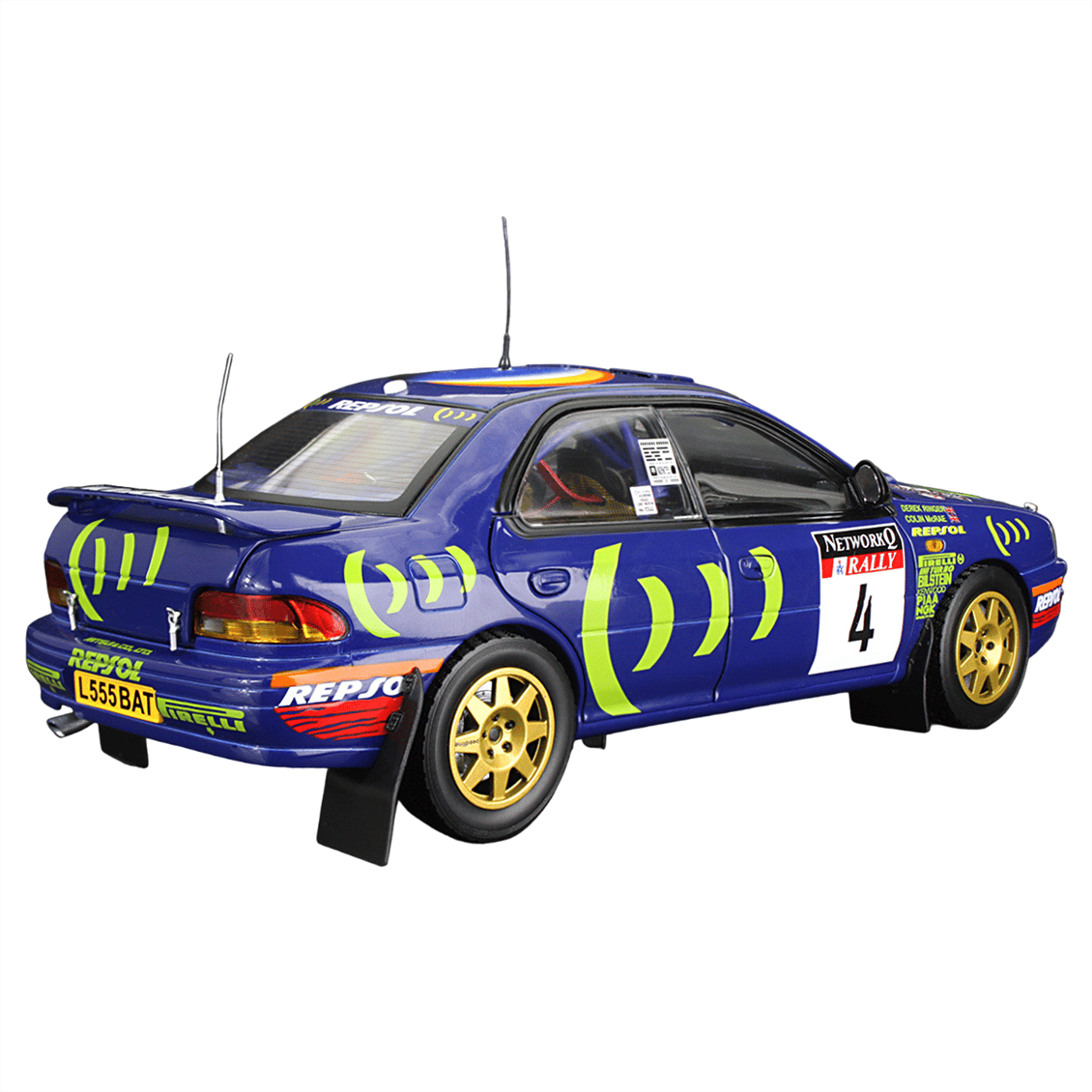Sunstar 5523R 1/18 Ölçek, Subaru Impreza 555 , C.McRae/D.Ringer, Winner RAC Rally 1995, Sergilemeye Hazır Metal Araba Modeli