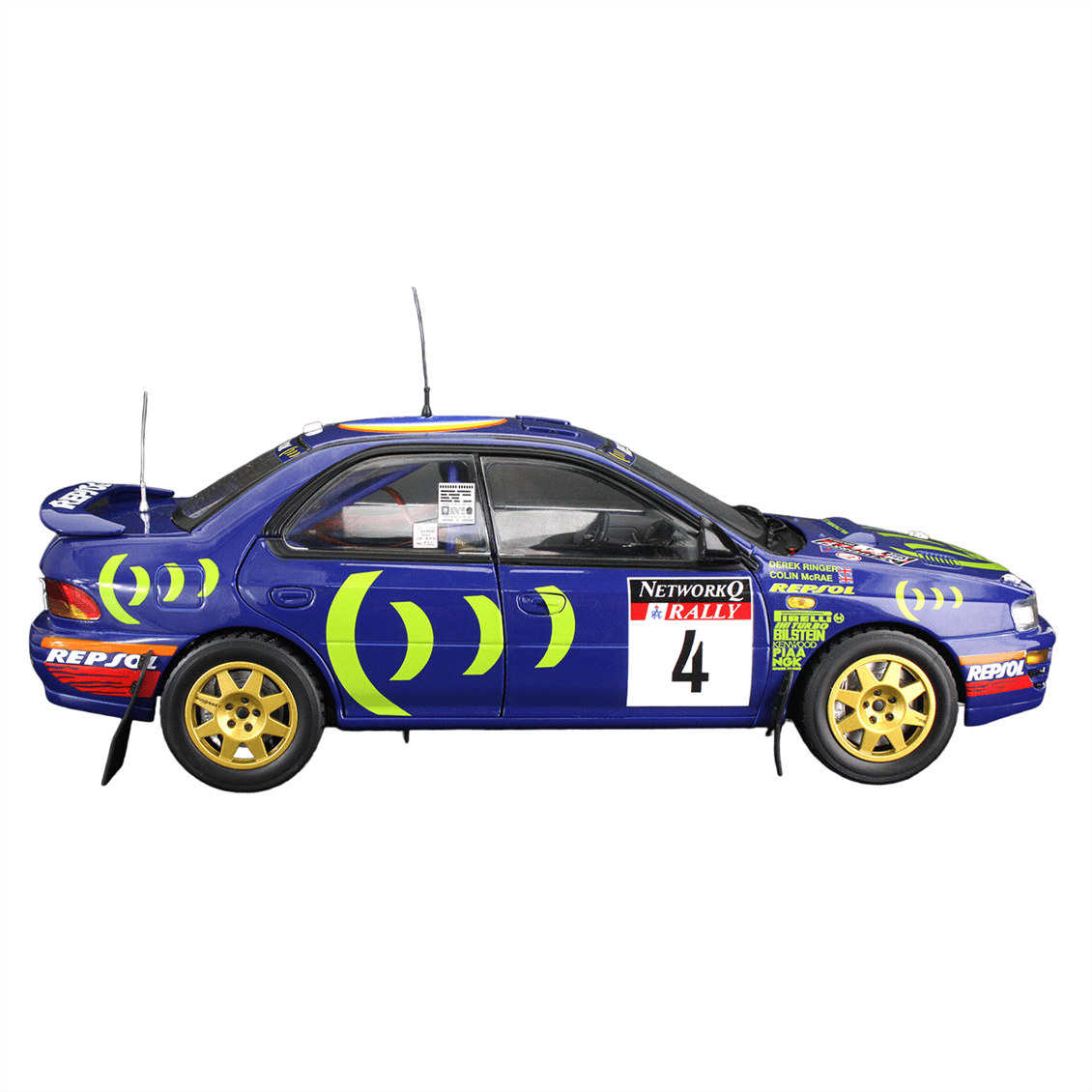 Sunstar 5523R 1/18 Ölçek, Subaru Impreza 555 , C.McRae/D.Ringer, Winner RAC Rally 1995, Sergilemeye Hazır Metal Araba Modeli