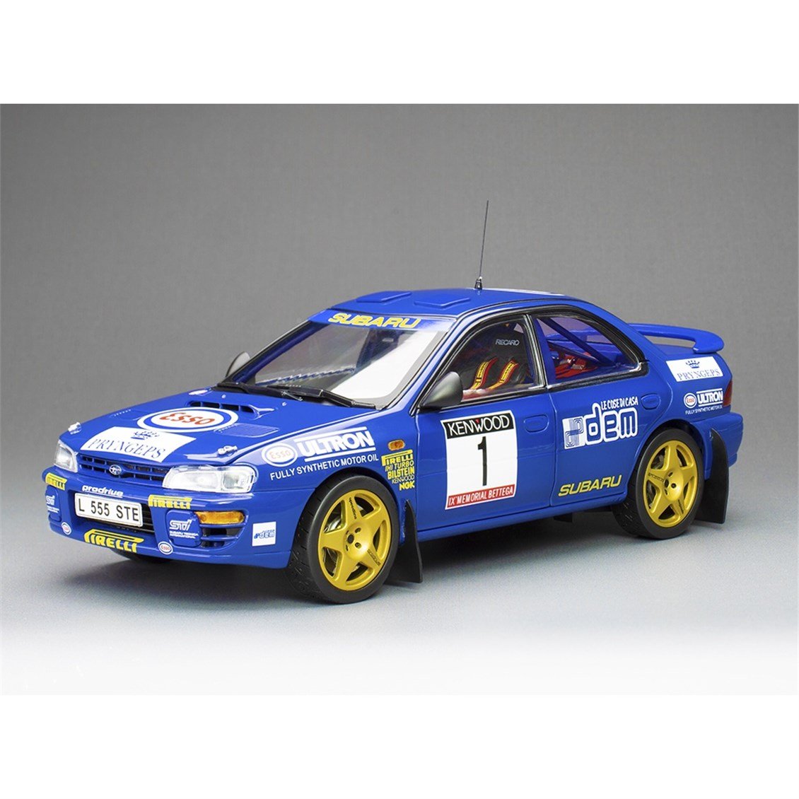 Sunstar 5600 1/18 Ölçek, Subaru Impreza 555 -#1 Colin McRae - Winner Memorial Bettega 1993, Sergilemeye Hazır Metal Araba Model
