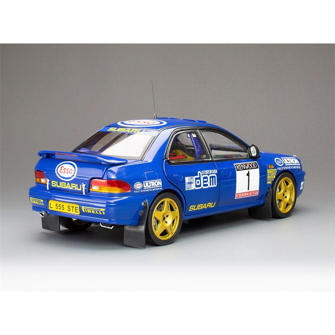 Sunstar 5600 1/18 Ölçek, Subaru Impreza 555 -#1 Colin McRae - Winner Memorial Bettega 1993, Sergilemeye Hazır Metal Araba Model