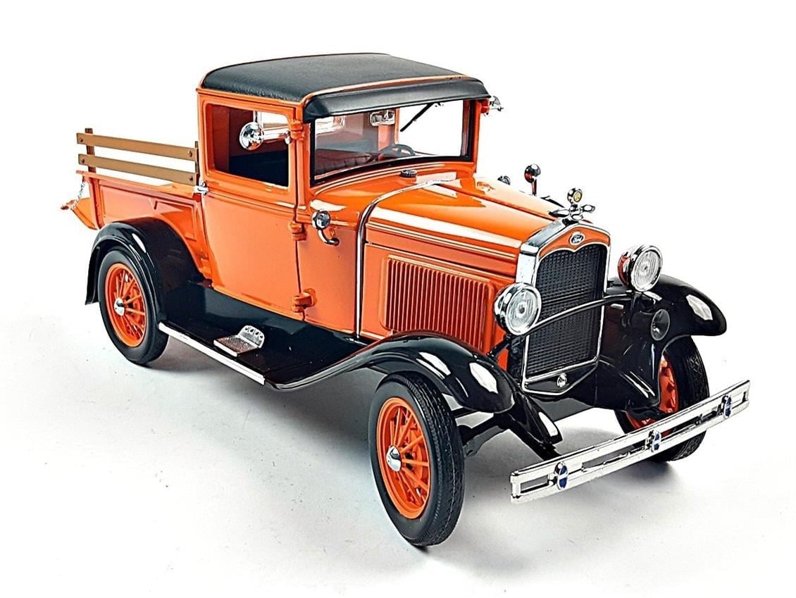 Sunstar 6116 1/18 Ölçek, 1931 Ford Model A Pickup, Turuncu, Sergilemeye Hazır Metal Kamyonet Modeli