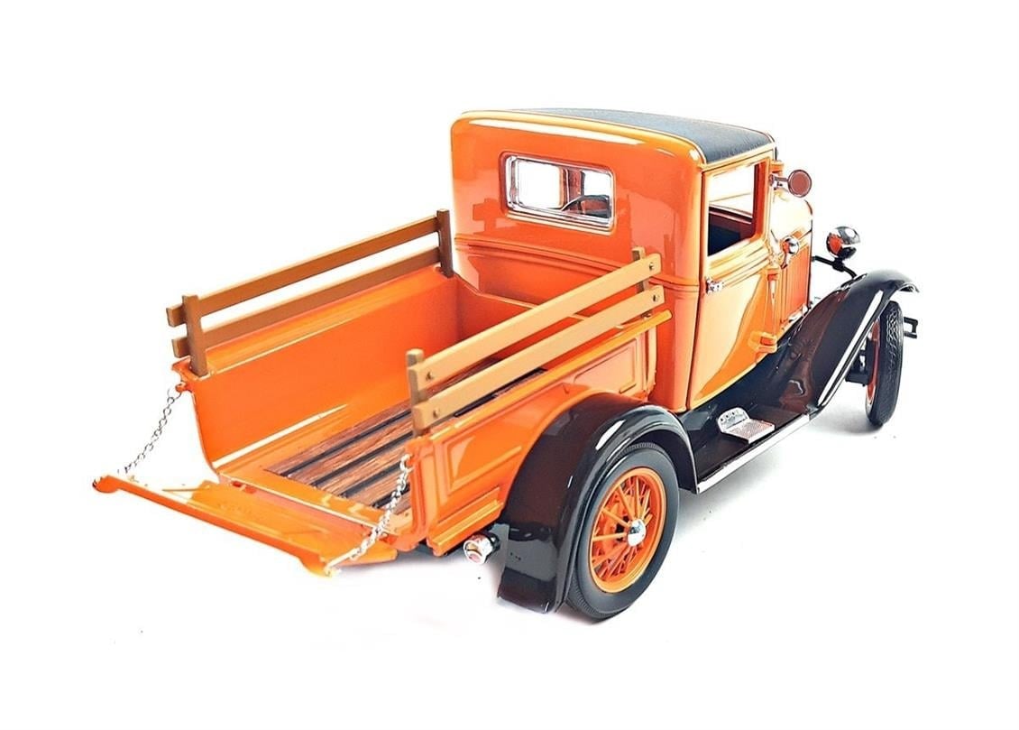 Sunstar 6116 1/18 Ölçek, 1931 Ford Model A Pickup, Turuncu, Sergilemeye Hazır Metal Kamyonet Modeli