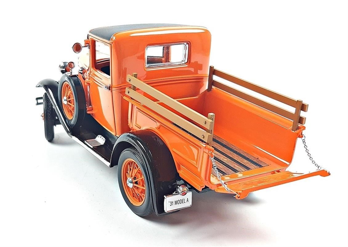 Sunstar 6116 1/18 Ölçek, 1931 Ford Model A Pickup, Turuncu, Sergilemeye Hazır Metal Kamyonet Modeli