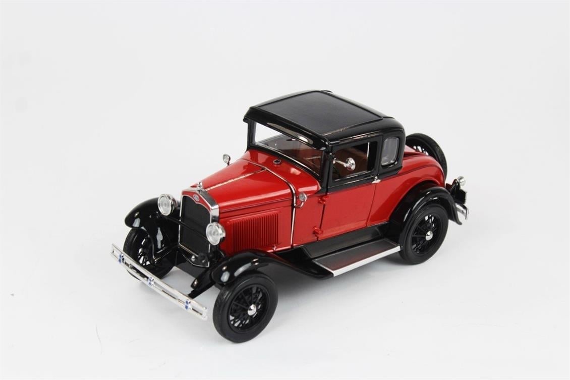 Sunstar 6137 1/18 Ölçek, 1931 Ford Model A, Coupe, Kırmızı-Mavi, Sergilemeye Hazır Metal Araba Modeli