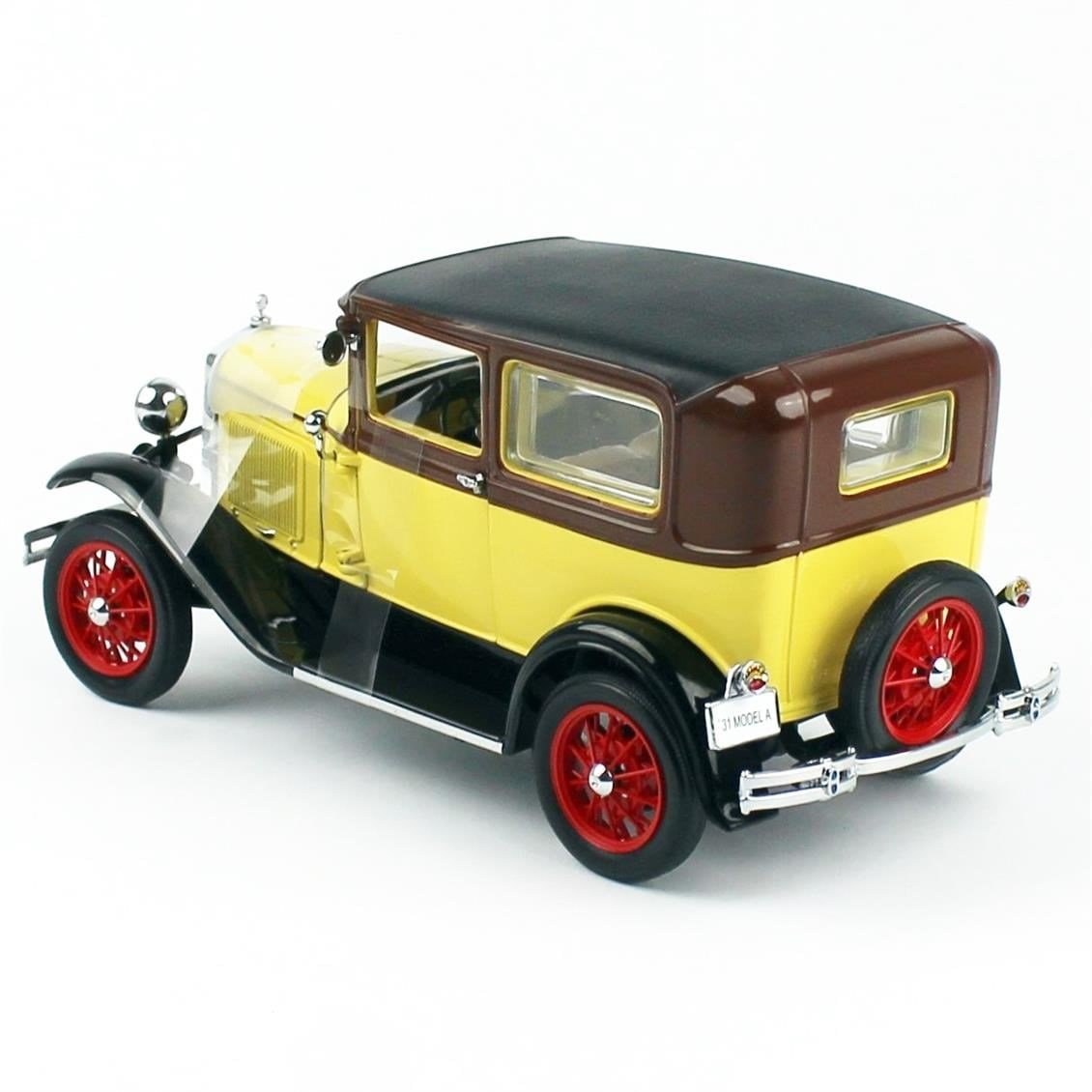 Sunstar 6191 1/18 Ölçek, 1931 Ford Model A Tudor, Kahverengi/Bej, Sergilemeye Hazır Metal Araba Modeli