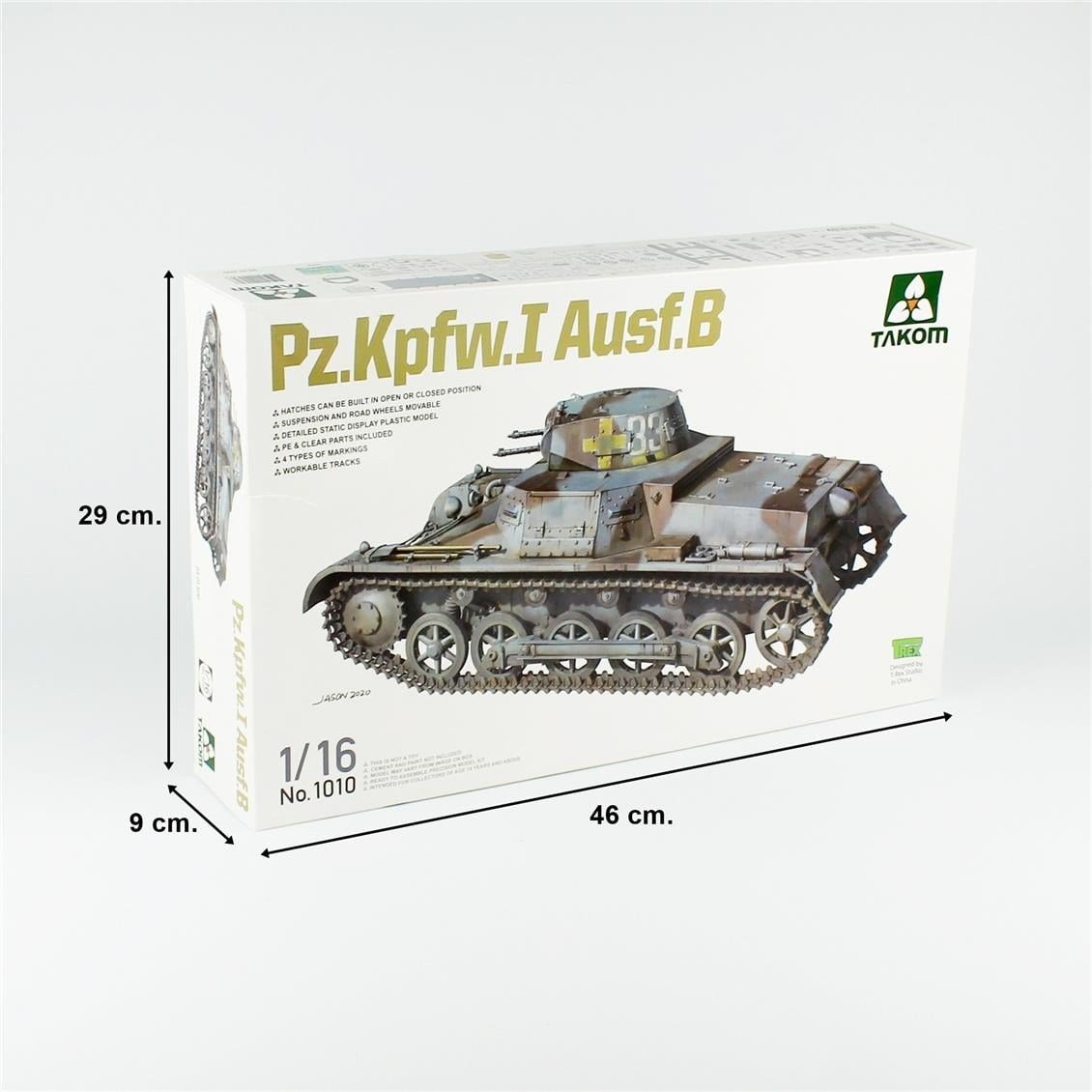 Takom 1010 1/16 Ölçek, Alman Hafif Tankı Panzer-I (Versiyon B), Plastik Model kiti