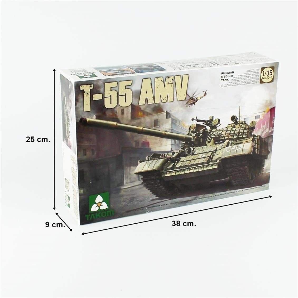 Takom 2042 1/35 Ölçek, Rus Orta Sınıf Tankı, T-55 AMV, Plastik Model kiti