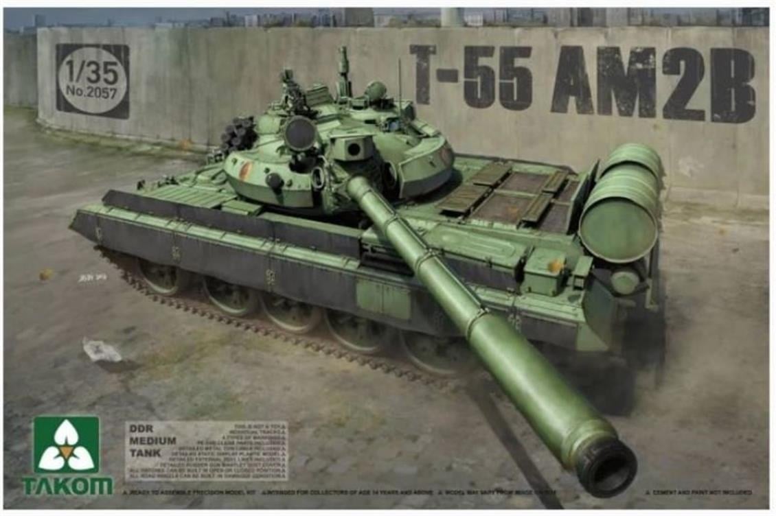 Takom 2057 1/35 Ölçek, Doğu Almanya Kara Kuvvetleri T-55 AM2B Tankı, Plastik Model kiti