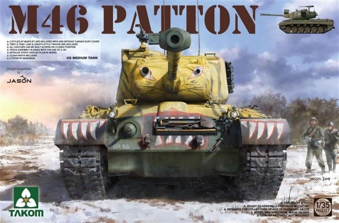 Takom 2117 1/35 Ölçek, Amerikan Orta Tankı M-46 Patton, Plastik Model kiti