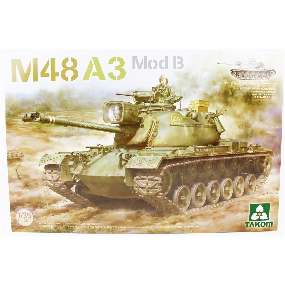 Takom 2162 1/35 Ölçek, M48A3 (Mod B) Ana Muharebe Tankı, Plastik Model kiti