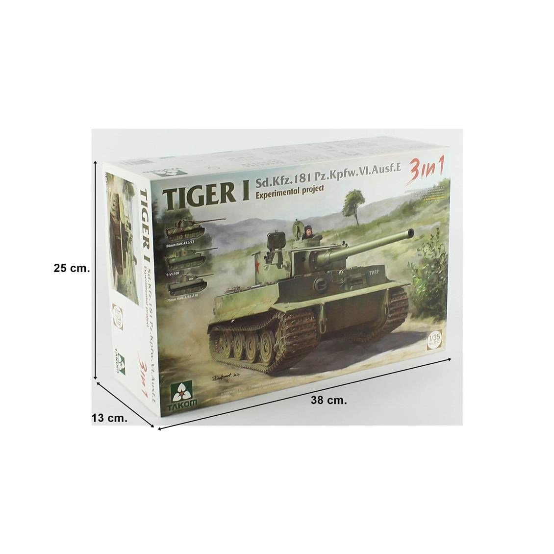 Takom 2192 1/35 Ölçek, TIGER I Sd.Kfz.181 Pz.Kpfw.VI.Ausf.E Ağır Tankı (Experimental project 3 in 1), Plastik model Kiti