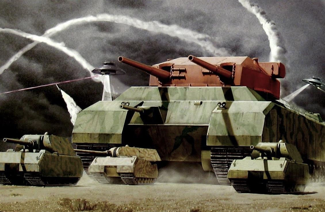 Takom 3001 1/144 Ölçek, WWII Landkreuzer P1000 Ratte & Panzer VIII Maus Tankı, Plastik Model kiti