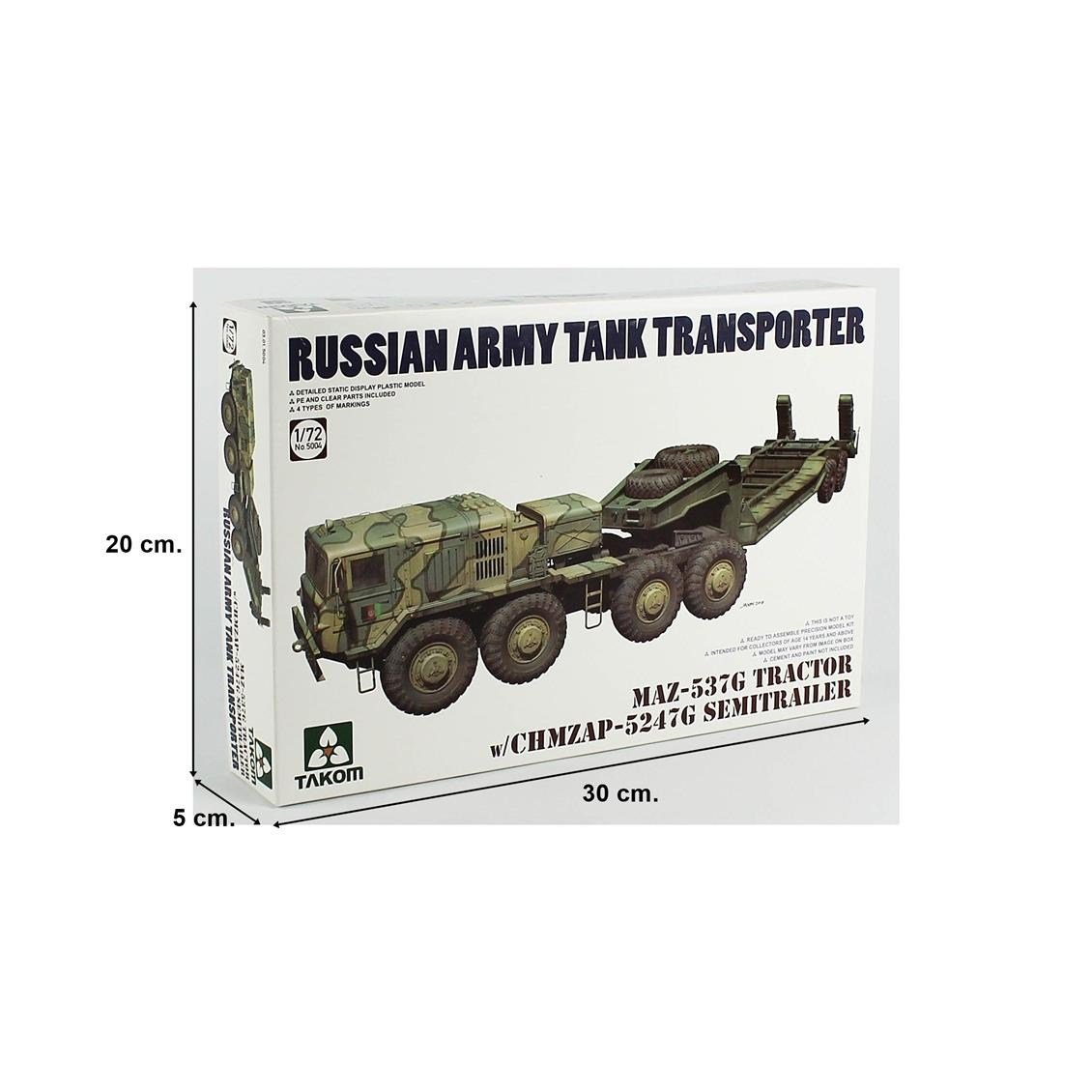 Takom 5004 1/72 Ölçek, MAZ-537G Çekici ve CHMZAP-5247G Römorku, Plastik Model Kiti