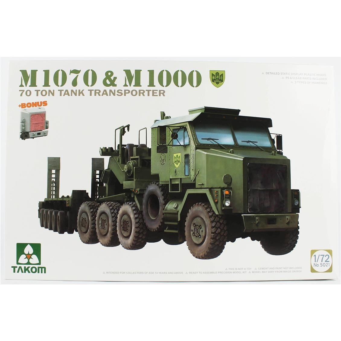 Takom 5021 1/72 Ölçek, M1070 Çekici ve M1000 Römorklu, 70 Ton Tank Taşıyıcı Plastik Model Kiti