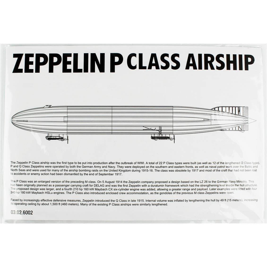 Takom 6002 1/350 Ölçek, P Sınıfı Zeplin, Plastik Model kiti