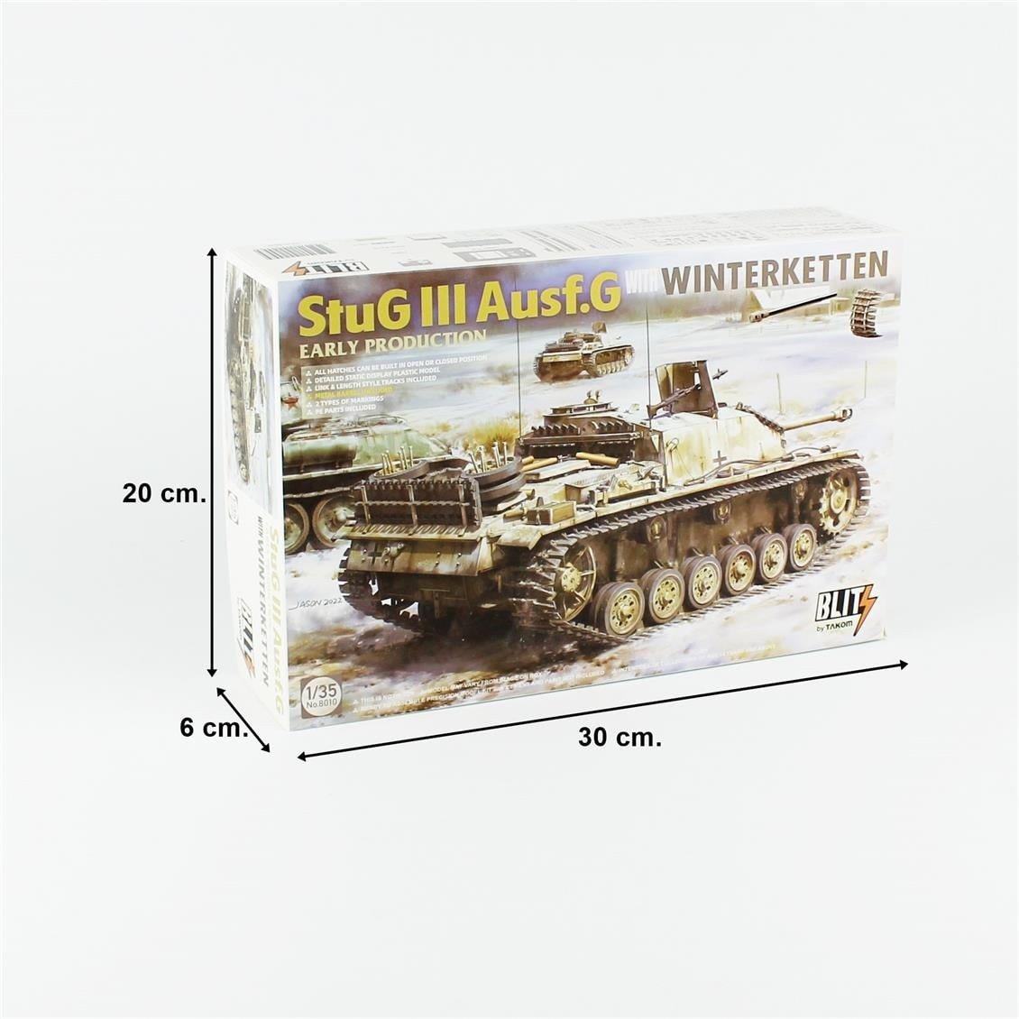 Takom 8010 1/35 Ölçek, StuG.III Ausf.G Tankı, Erken Dönem, Kış Donanımlı, Plastik Model kiti