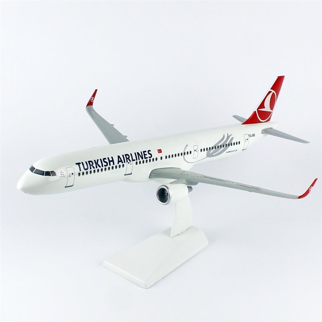 THY028 1/100 Ölçek, THY A321 Yolcu Uçağı, Sergilemeye Hazır Plastik Standlı Model