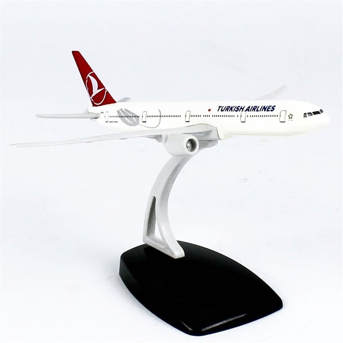 THY059 1/500 Ölçek, THY Lale Logolu Boeing B777-300 Yolcu Uçağı, Sergilemeye Hazır Standlı Model