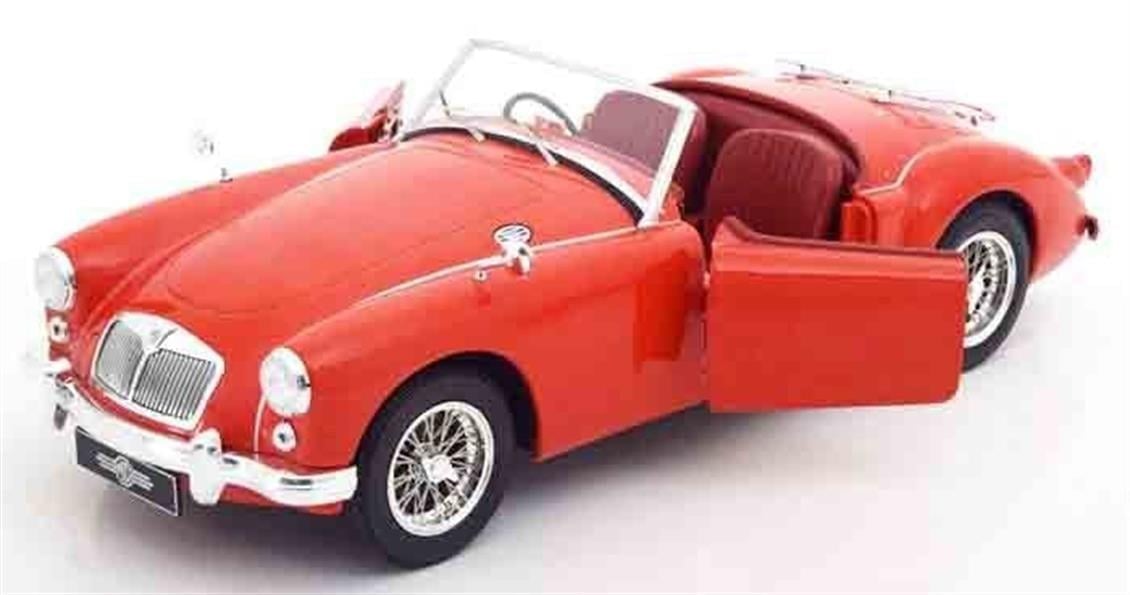 Triple9 Collection 1800160 1/18 Ölçek, 1957 MGA MK I A1500, Open Convertible, Kırmızı, Sergilemeye Hazır Metal Araba Modeli