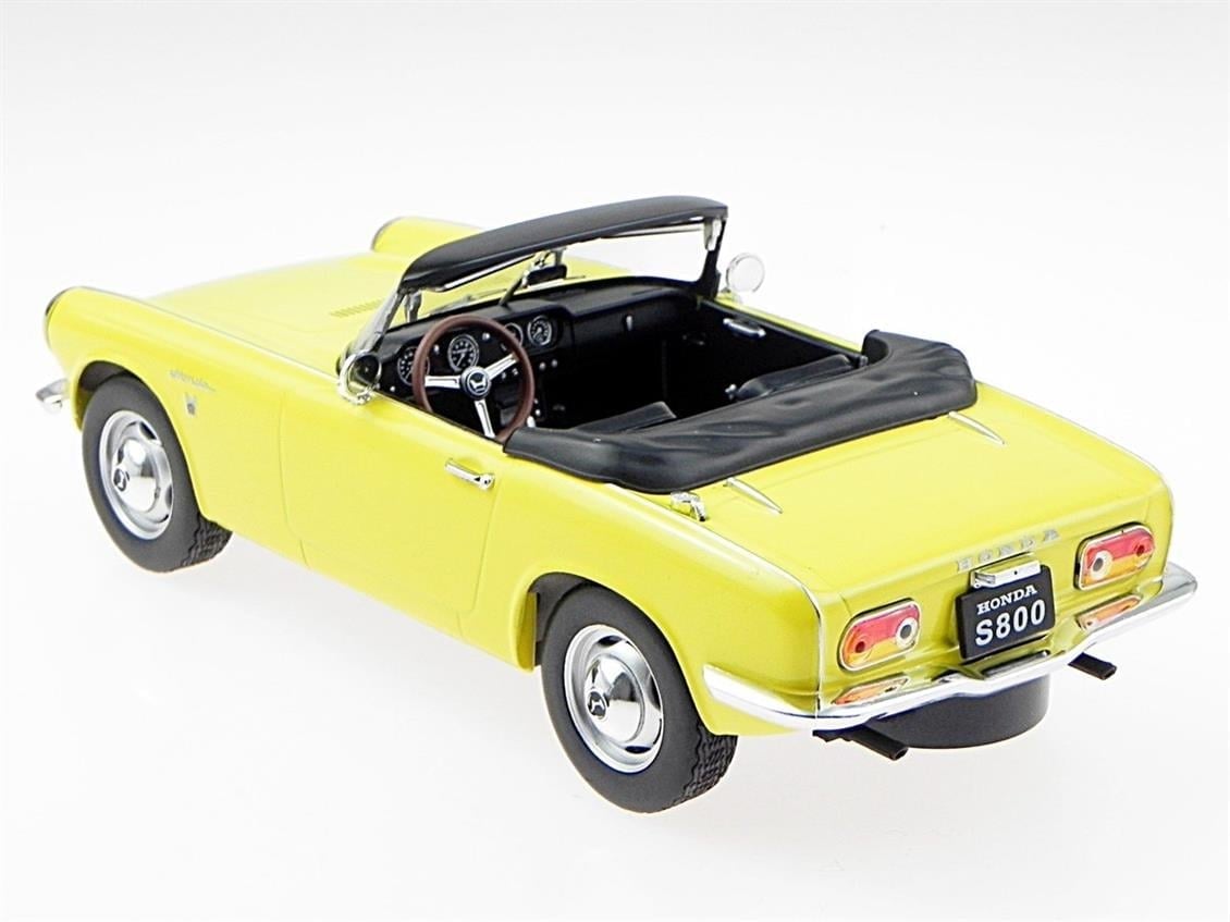 Triple9 Collection 1800191 1/18 Ölçek, 1966 Honda S 800, Sarı, Sergilemeye Hazır Metal Araba Modeli