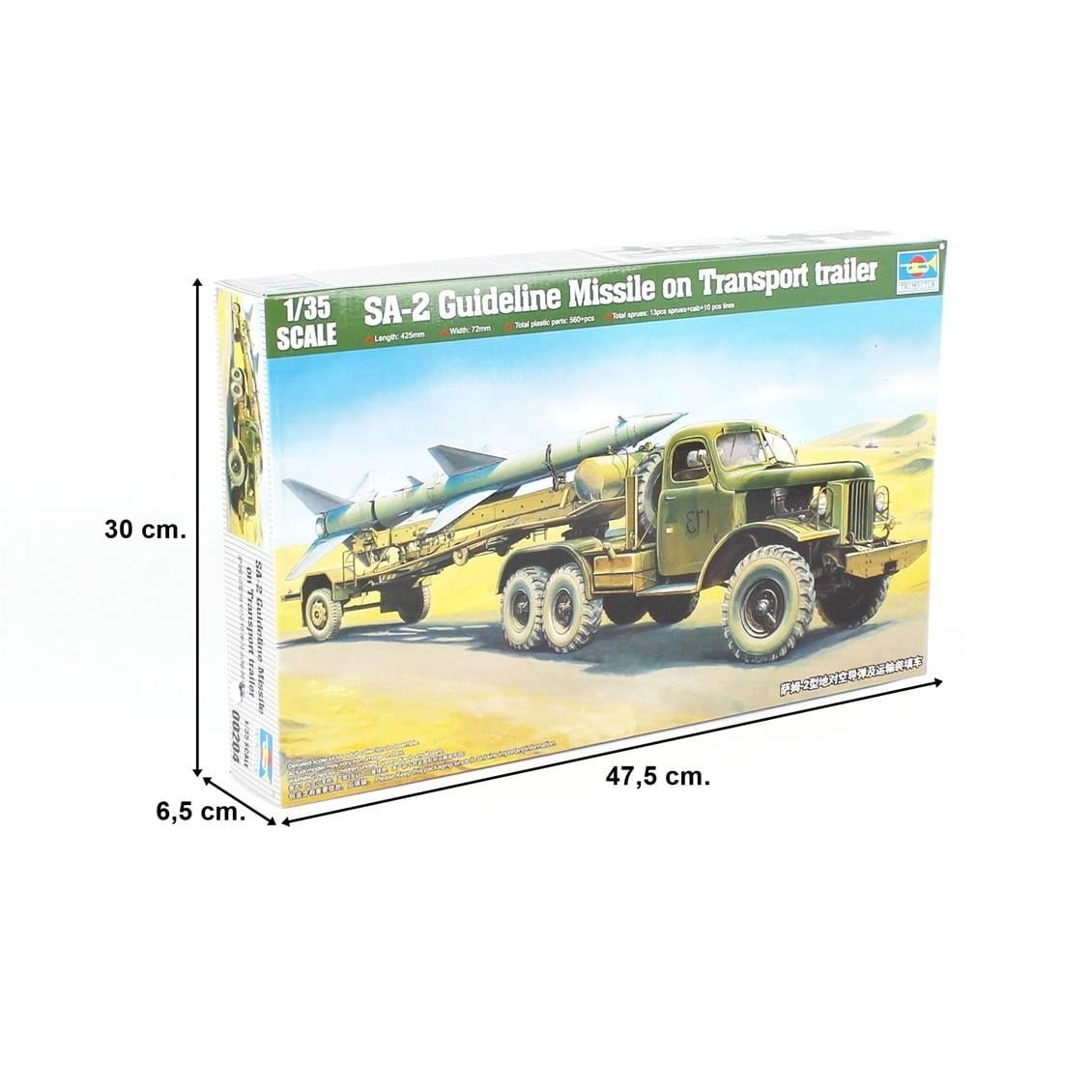 Trumpeter 00204 1/35 Ölçek, Sam-2  Missile Füzesi Taşıyan Çekici, Plastik Model Kiti