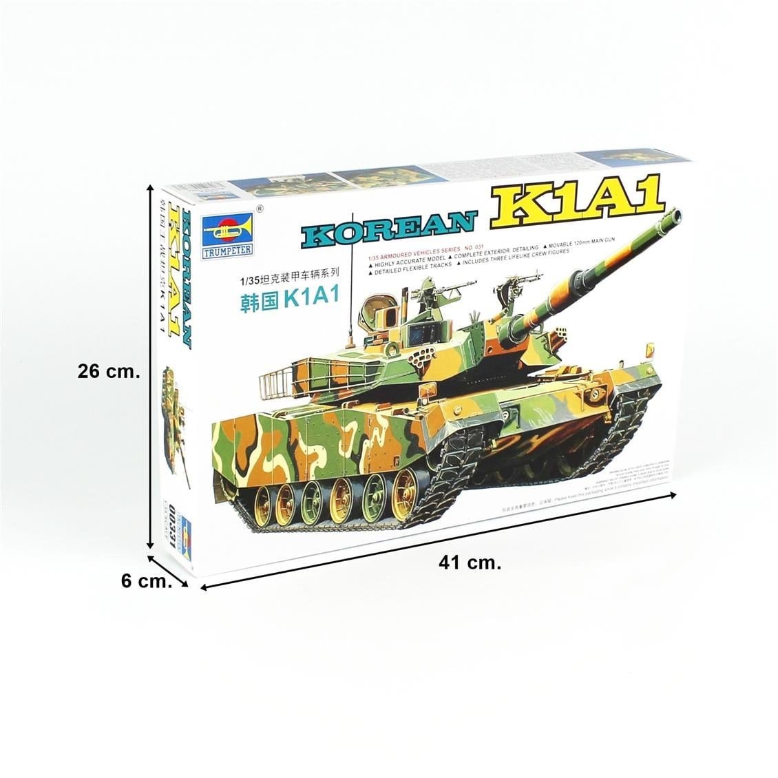 Trumpeter 00331 1/35 Ölçek, Korean K1A1 Tankı, Plastik Model Kiti