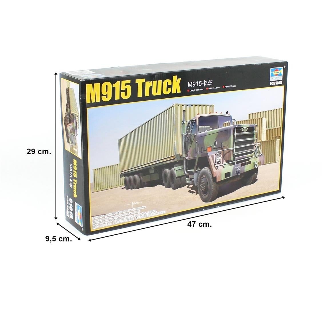Trumpeter 01015 1/35 Ölçek, M915 Çekici ve M872 Düz Tabanlı Dorse ile 40'lık Konteyner Plastik Model Kiti