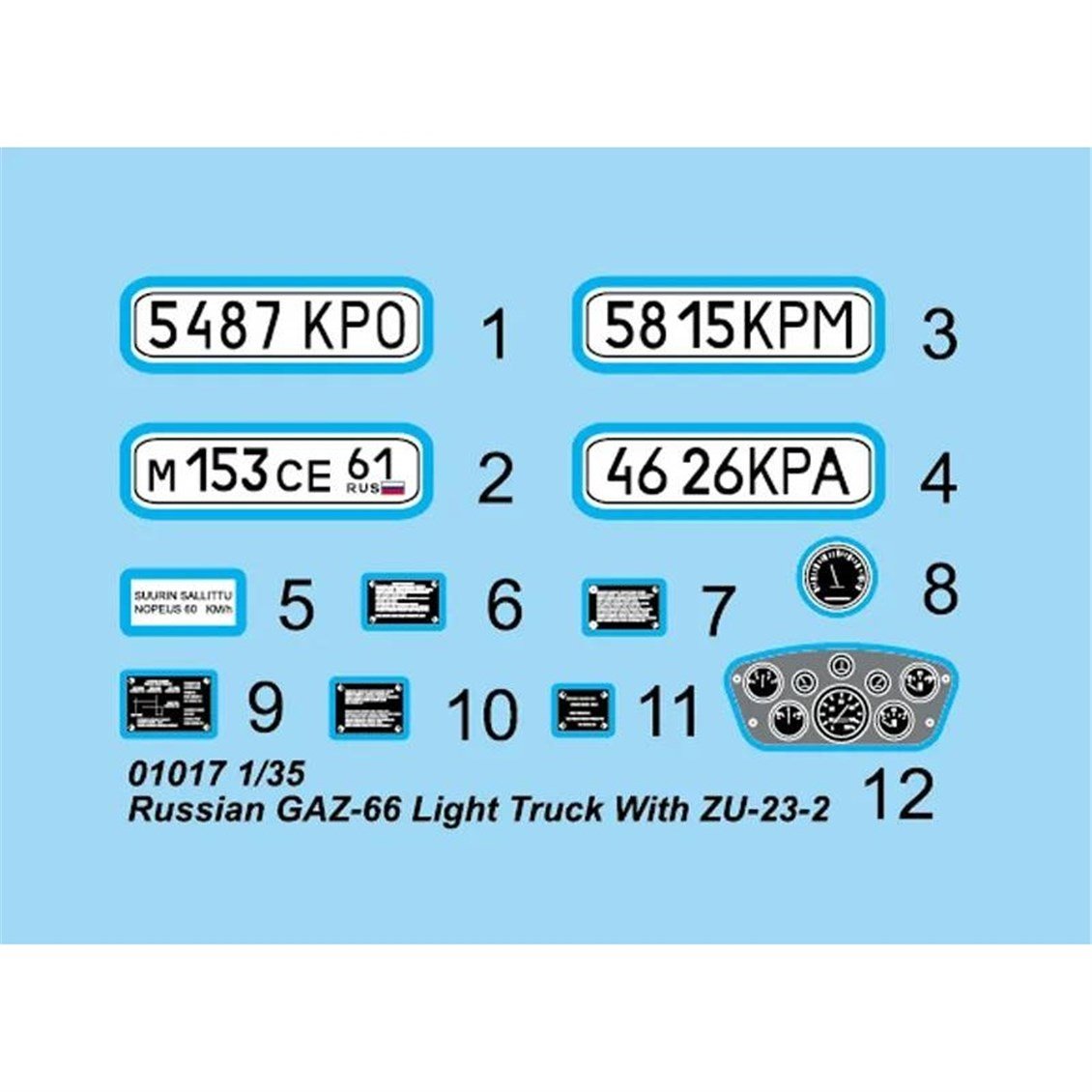 Trumpeter 01017 1/35 Ölçek, Russian GAZ-66 Hafif Askeri Kamyon ve