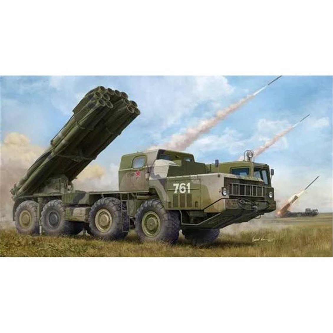 Trumpeter 01020 1/35 Ölçek, Russian 9A52-2 Smerch-M multiple rocket launcher of RSZO 9k58, Ağır Sınıf Çok Namlulu Roketatar  Pl