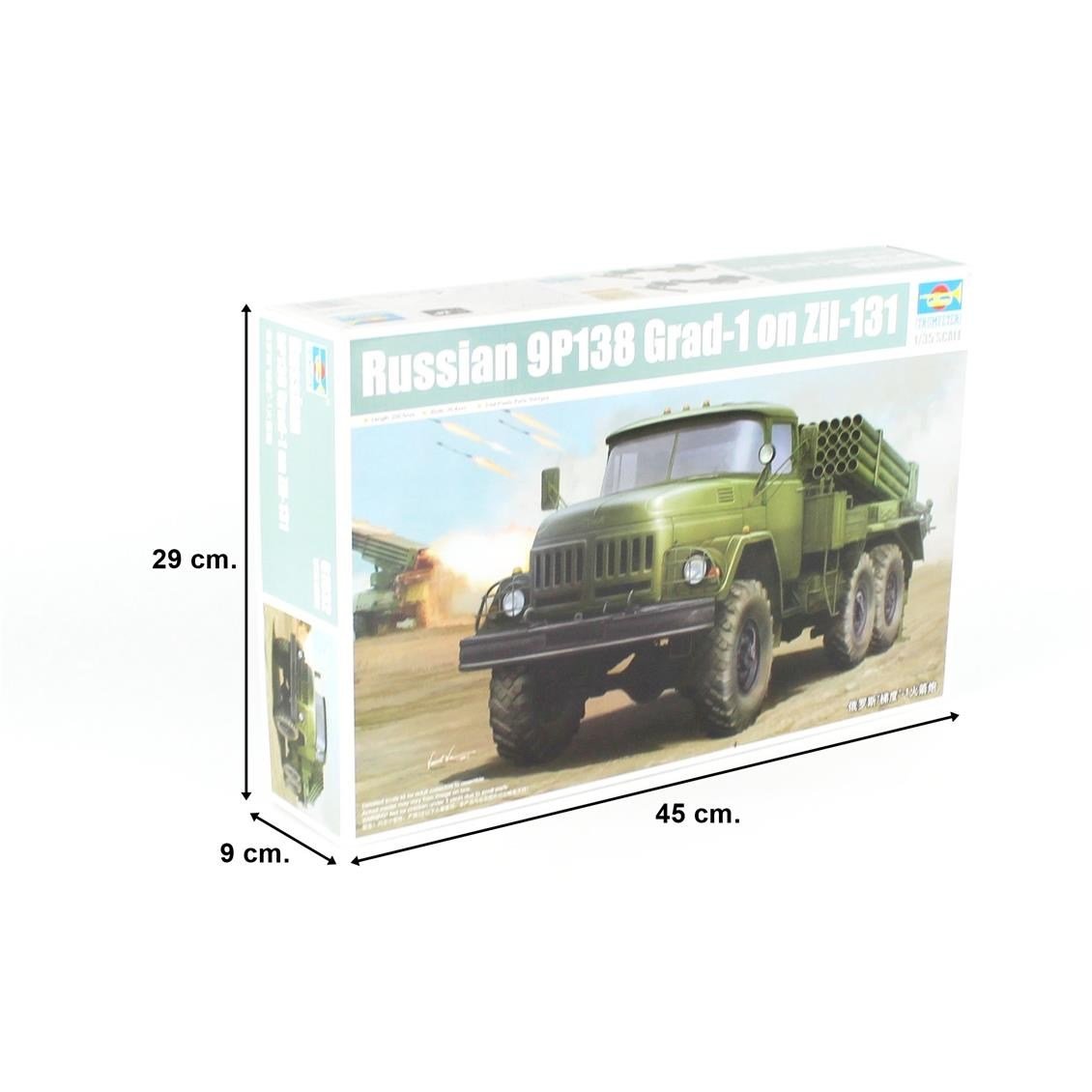 Trumpeter 01032 1/35 Ölçek, Rus 9P138 Grad-1 ve Zil-131, Çok Namlulu Roketatar Sistemi, Plastik Model Kiti