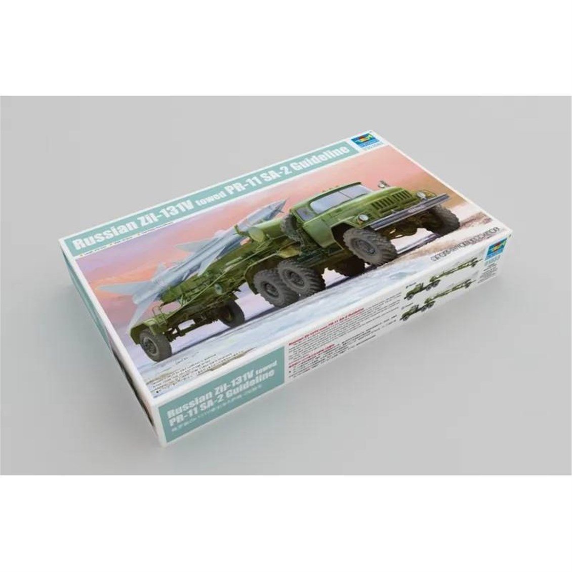 Trumpeter 01033 1/35 Ölçek, Russian Zil-131V towed PR-11 SA-2 Guideline, Çekici Kamyon+Römork+Füze Plastik Model Kiti