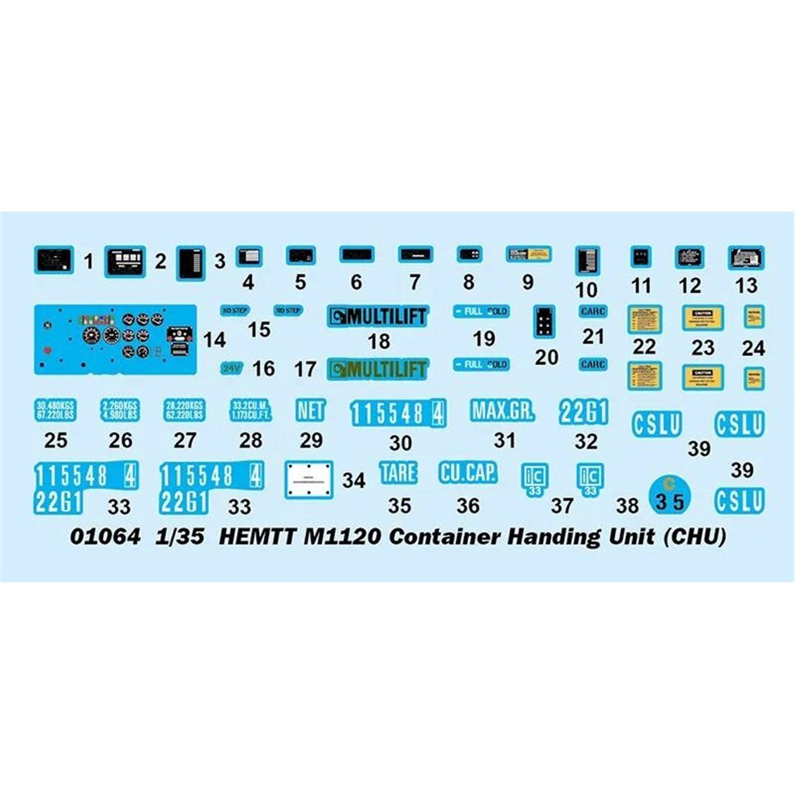 Trumpeter 01064 1/35 Ölçek, HEMTT M1120, Konteyner Taşıma Kamyonu Plastik Model Kiti