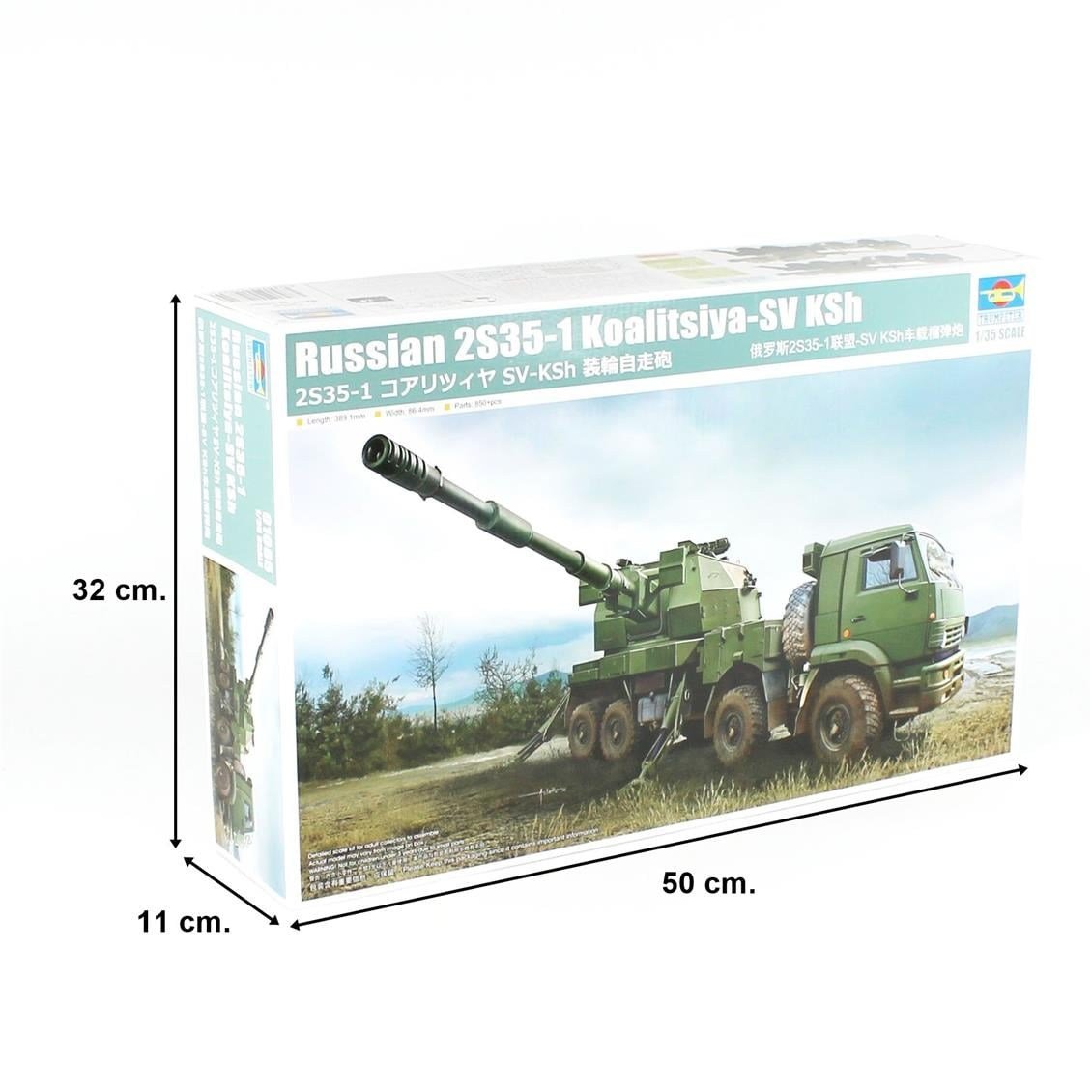 Trumpeter 01085 1/35 Ölçek, Rus 2S35-1 Koalitsiya-SV KSh, Kundağı Motorlu Obüs, Plastik Model Kiti