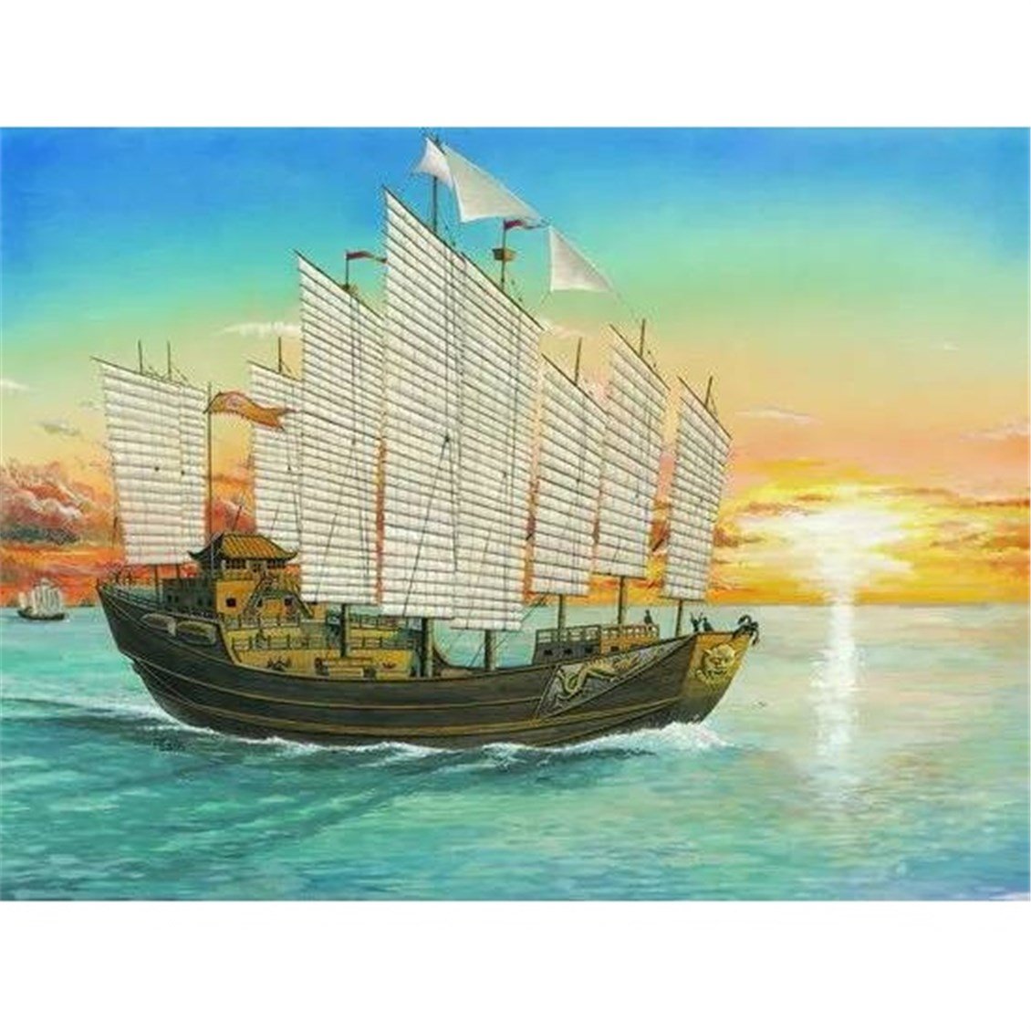 Trumpeter 01202 1/ Ölçek, Chinese Chengho Yelkenli Gemi, 60 cm. Plastik Model Kiti