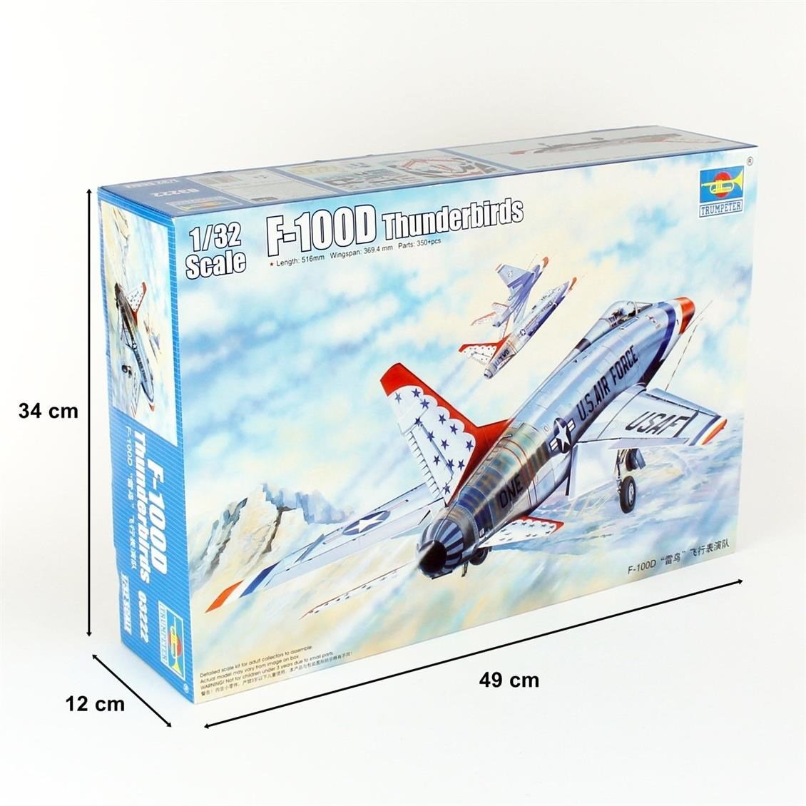 Trumpeter 03222 1/32 Ölçek, F-100D in Thunderbirds livery Savaş Uçağı Plastik Model Kiti