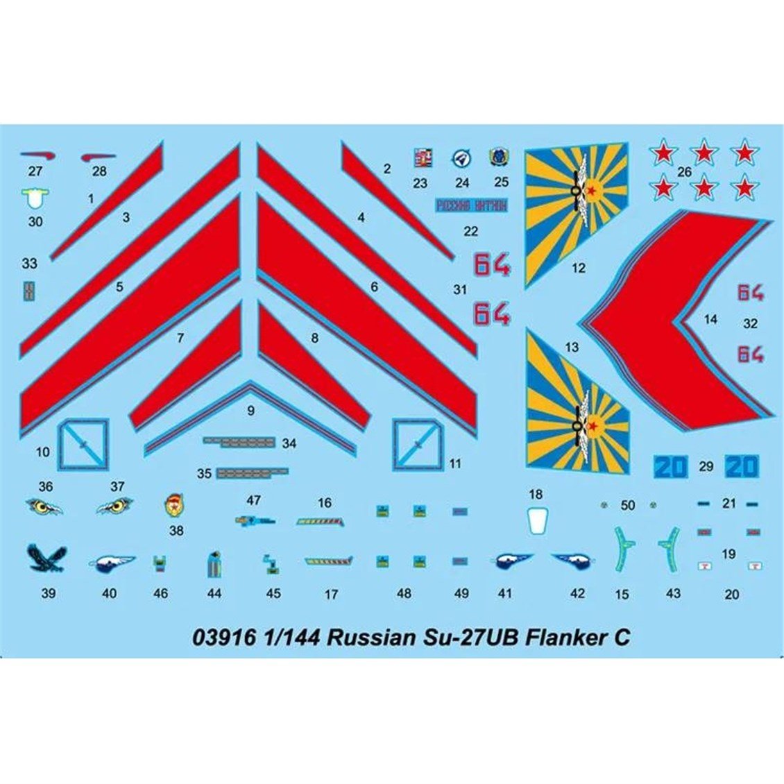Trumpeter 03916 1/144 Ölçek, Russian Su-27UB Flanker C, Plastik Model Kiti