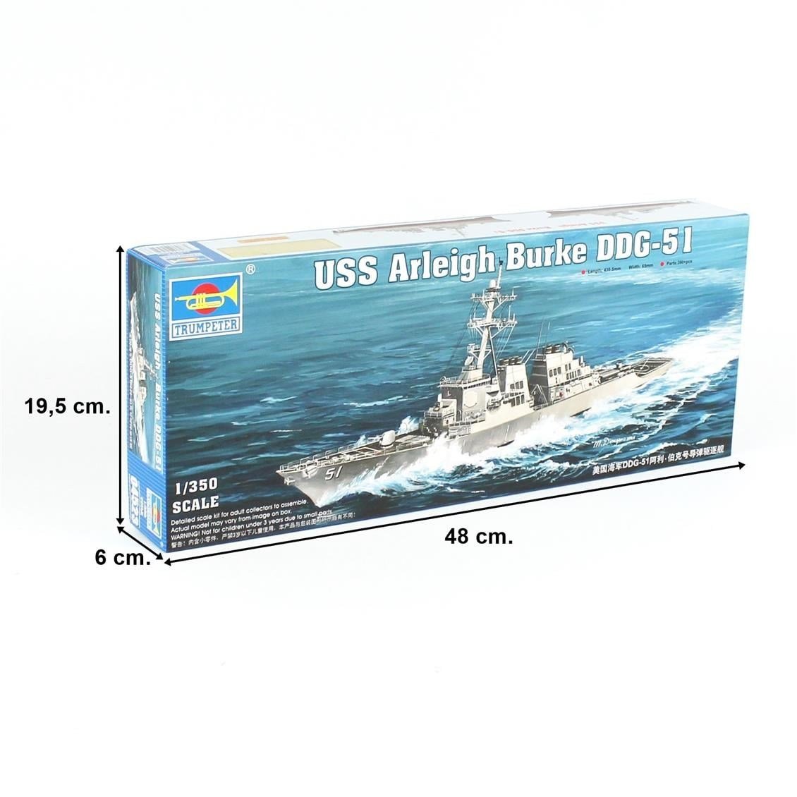 Trumpeter 04523 1/350 Ölçek, USS Arleigh Burke DDG-51 Destroyeri, Plastik Model Kiti