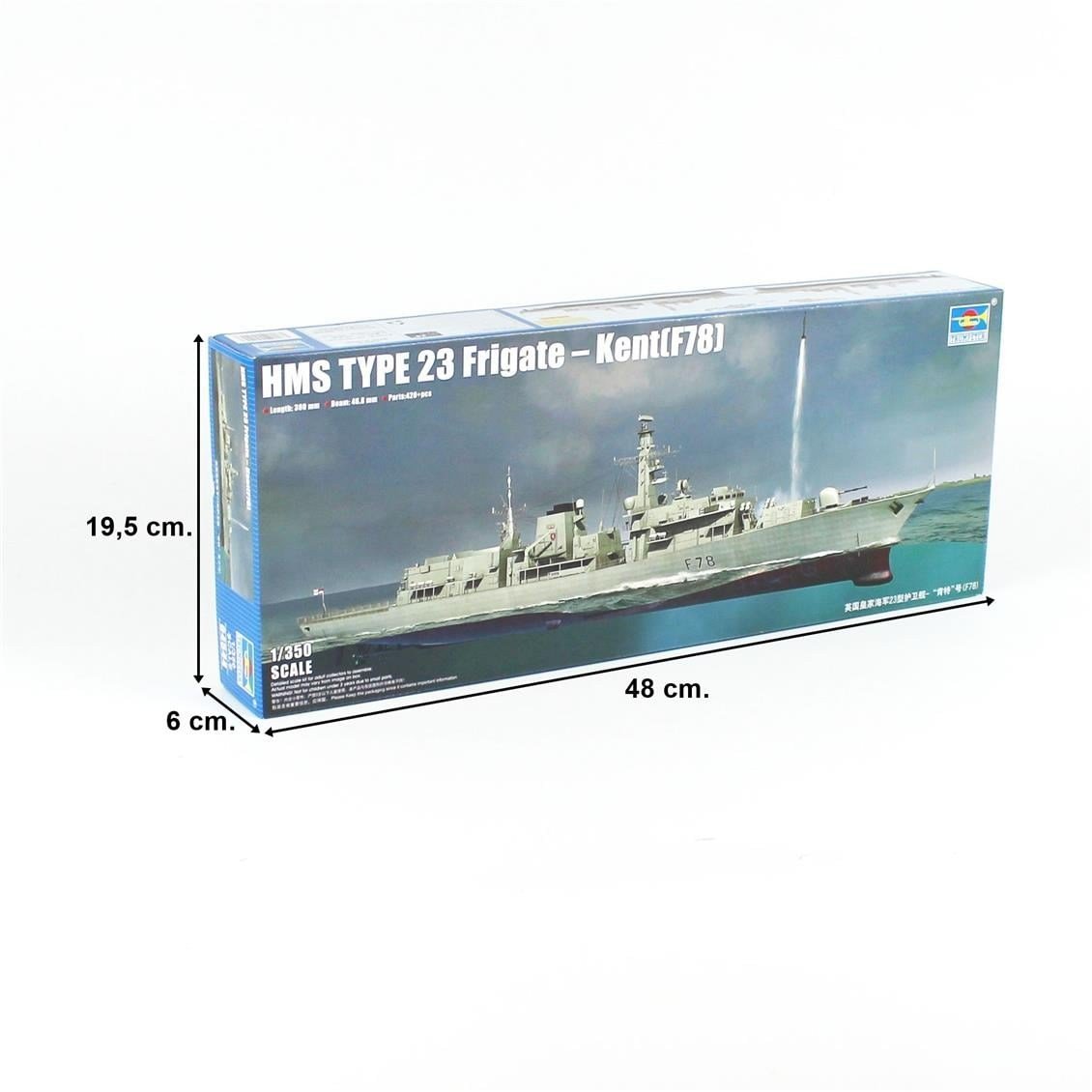 Trumpeter 04544 1/350 Ölçek, HMS Tip 23  Kent (F78) Fırkateyni, Plastik Model Kiti