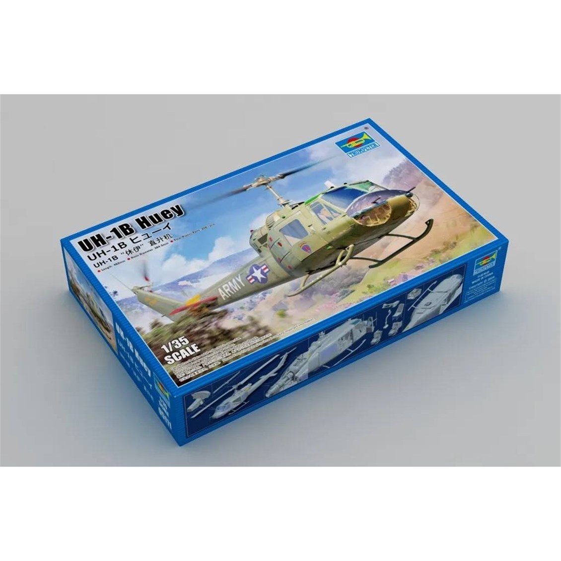 Trumpeter 05111 1/35 Ölçek, UH-1B Huey, Askeri Helikopter Plastik Model Kiti